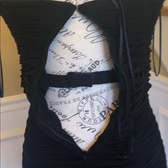 EUC black mini dress, sweet heart w/cut out - Picture 4 of 5